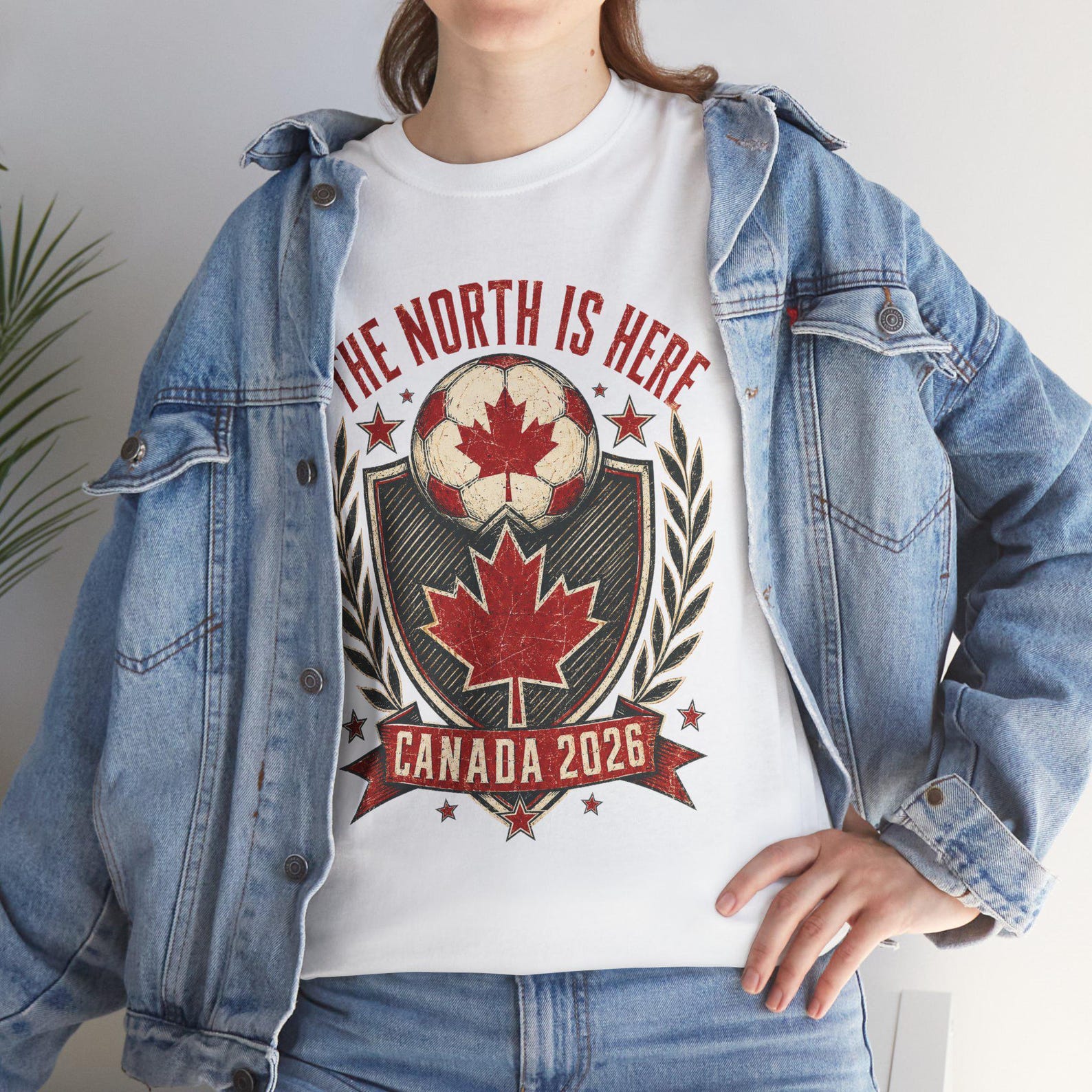 Fifa World Cup 2026 T-Shirts - Canada Soccer Shirt Vintage Aesthetic - World Cup 2026 Shirt - Retro Yellow Football Jersey Look - Unisex L