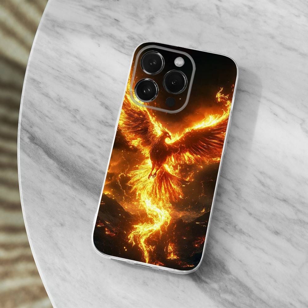 

Cool Art Phoenix Phone Case For iPhone 16,15,14,13,12,11 Pro,Max,Plus,X,XS,XR,SE,Mini Transparent Soft Cover iPhone11PRO