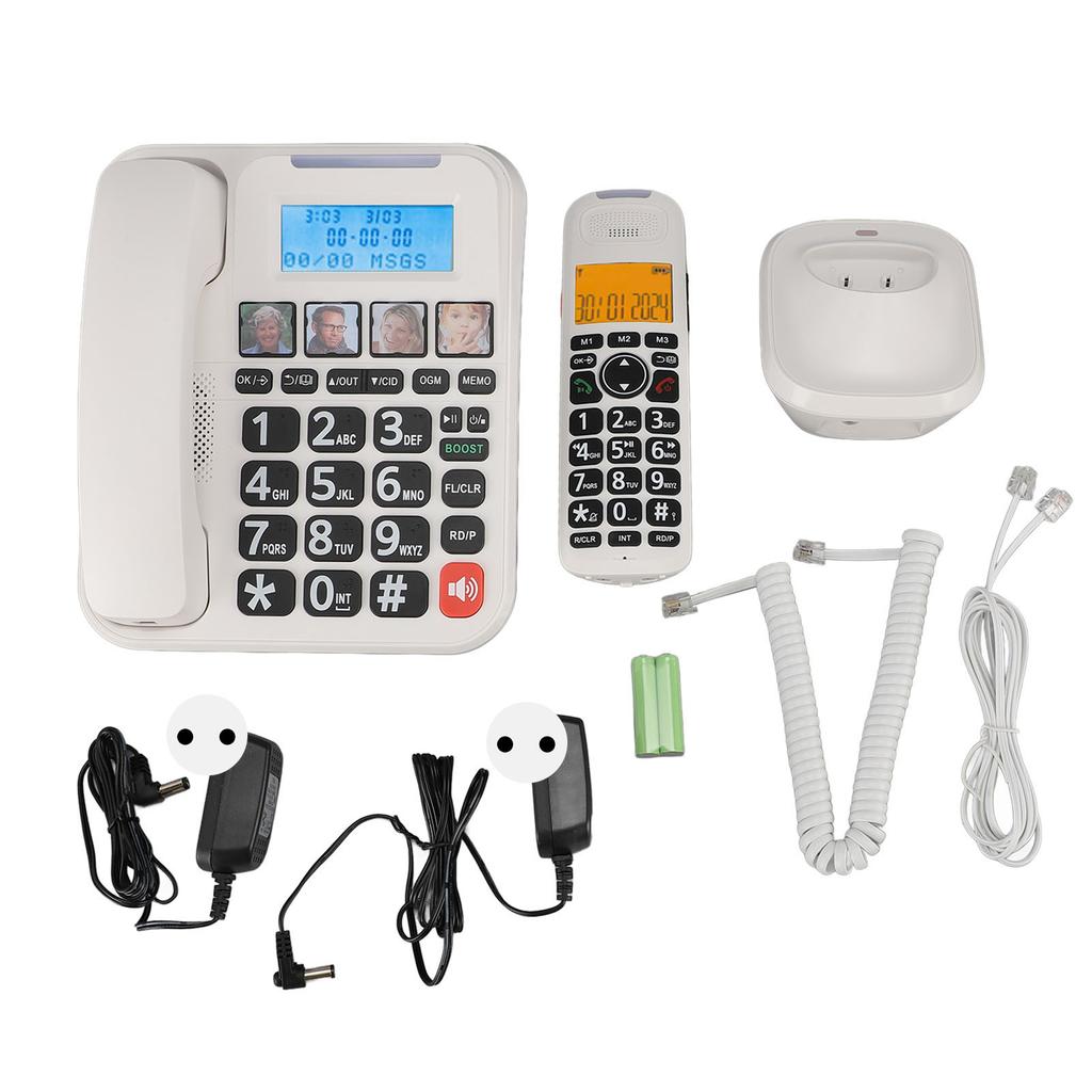 Corded and Cordless Phone 2in Screen Expandable Big Button with Answering Machine Call Blocking