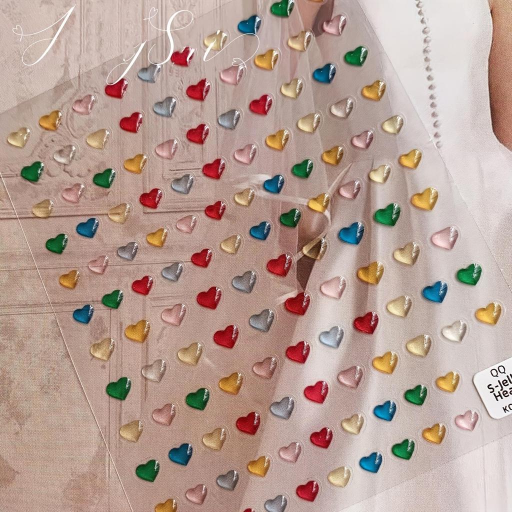1pc Creative Three-Dimensional Relief Star Heart Jelly Decorative Paste Music Festival Face Decoration Paste Cute Heart Nail Decoration