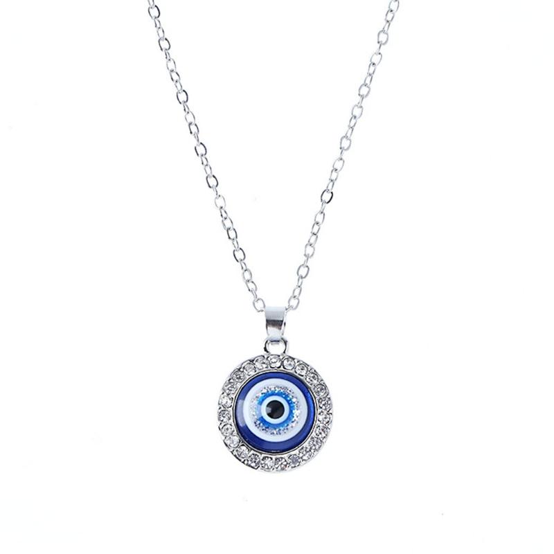 Dot Diamond Lucky Blue Eye Necklace for Evil Eye Pendant Necklace Turkish for Evil Eye for Protection and Blessing for W