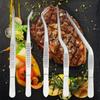 5pcs Kitchen Cooking Tweezers with Serrated Tips Anti-Slip Kitchen Plating Tweezer Curved Tongs for Grilling Picnics & Barbecues