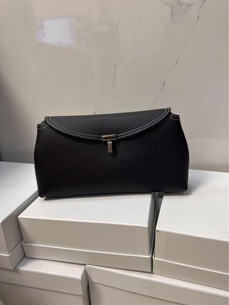 TOTEME Polštářová taška: Pravá kůže, Všestranná módní taška přes rameno, Lehký luxus, Dvouvrstvá dámská kabelka z hovězí kůže.