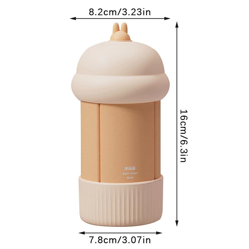 Portable 4-in-1 Travel Wash Dispenser Refillable Bottle Squeezed Empty Sub-bottling Bottle Shampoo Shower Gel Container