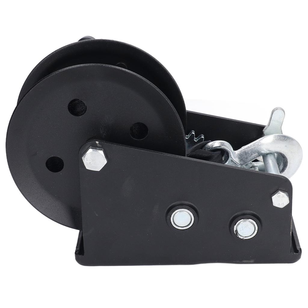 Boat Trailer Winch Heavy Duty Manual 2 Way Adjustable Ratchet Hand Crank Gear Winch with Hook for Truck 3200lbs