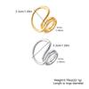 Personality Metal Line Hollow Open Ring Set for Women Punk Gold Color Circular Irregular Index Finger Ring Design Sense Jewelry