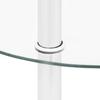 Side Table with 2 Shelves Transparent 38 Cm Tempered Glass