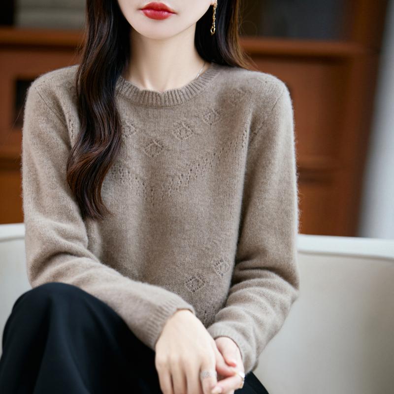 Dámský kašmírový svetr Kašmír Qinghe 30% kašmír 70% vlna podzimní a zimní pulovr hřejivý a módní