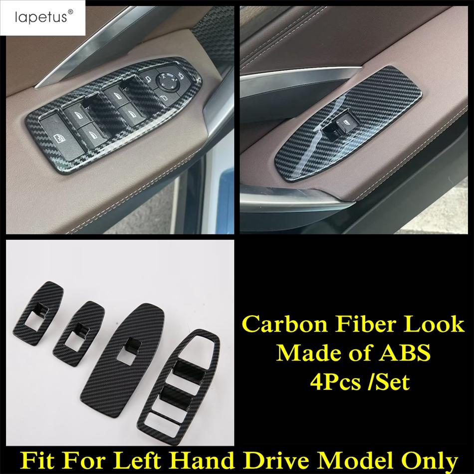 Inner Window Glass Lift Switch Button Panel Cover Trim For BMW X1 iX1 U11 X2 iX2 U10  2024 2025 ABS Carbon Fiber Accessories Carbon Fiber Look