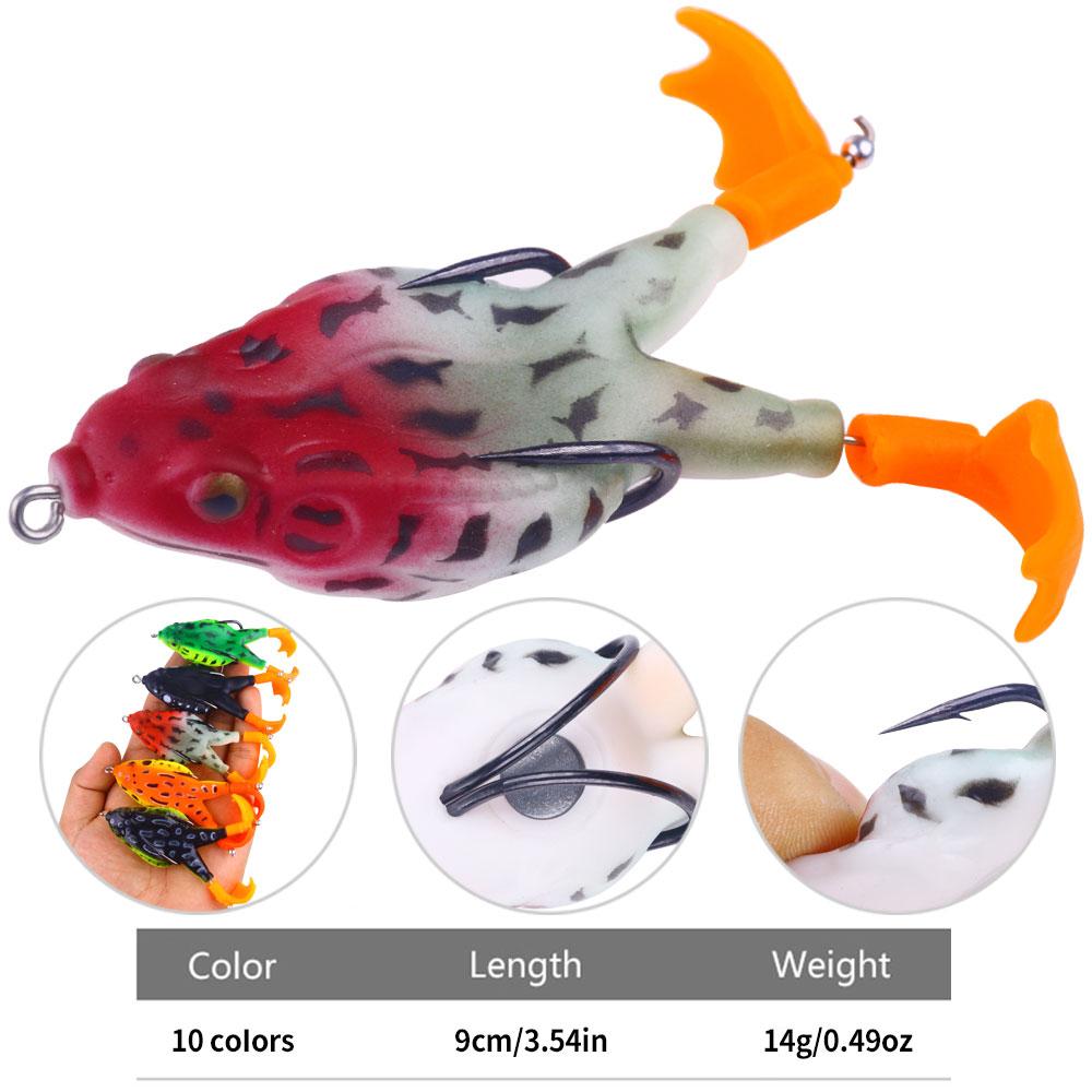 1pcs/10pcs/Floating Topwater Frog Lure Bass Trout Fishing Lures Kit Set Realistic Prop Frog Soft Swimbait Floating Bait with Weedless Hooks
