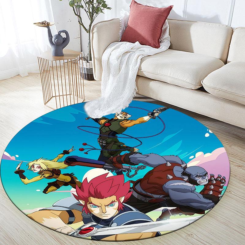 ThunderCats,Round Area Rug,Carpet Rug for Living Room Bedroom Sofa Playroom Decor,Non-slip Floor Mat