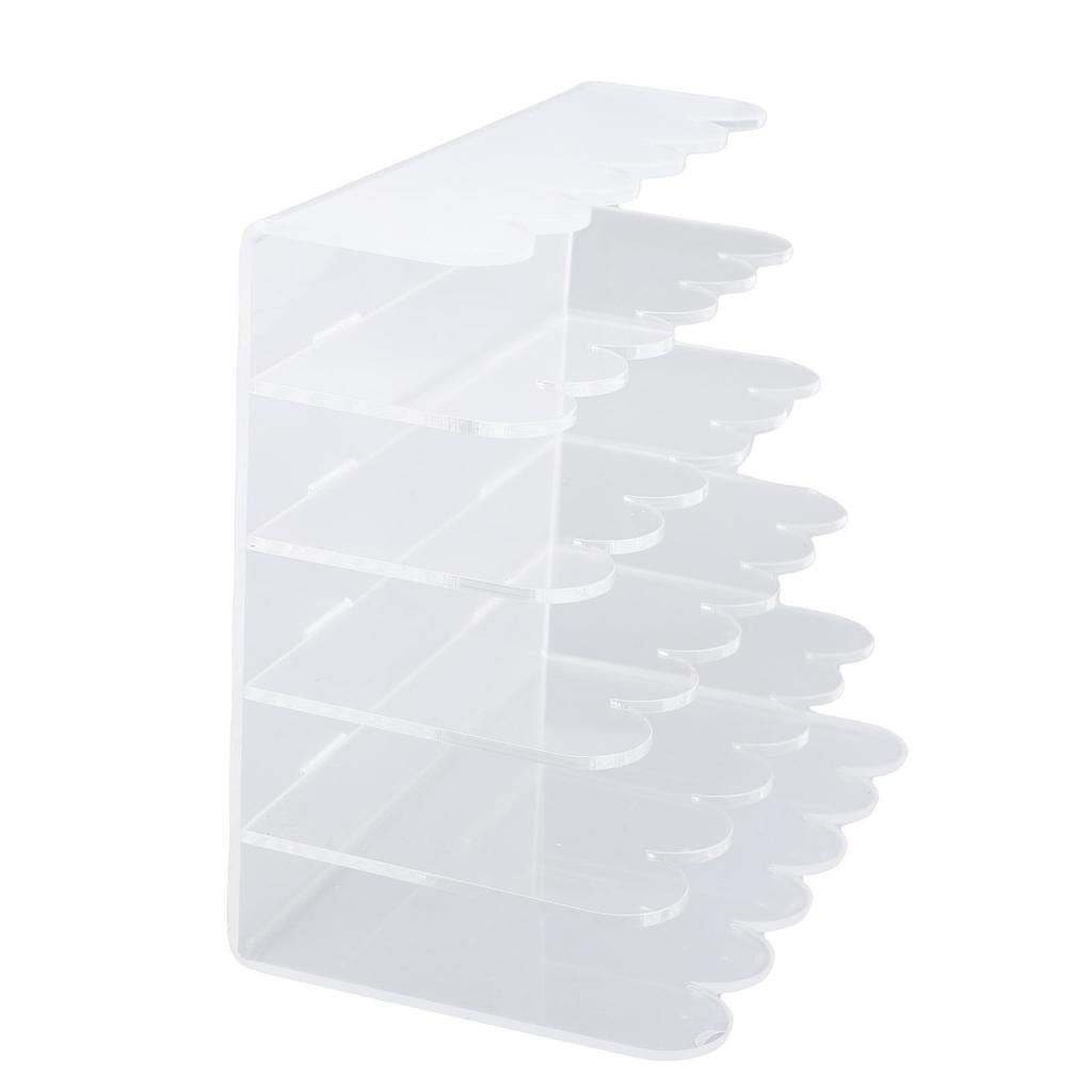 Acrylic Mail Organizer Wavy 5 Compartments Letter Sorter File Holder for Envelope Home Desktop