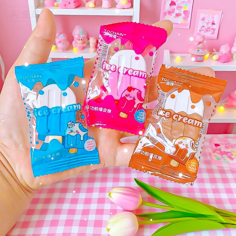 kawaii stationery back to School supplies cute things rubber children's erasers ice cream funny erasers Aesthetic stationery