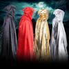 Vampire Hooded Cloak Medieval Witch Robe Cape Floor-length Halloween Costume