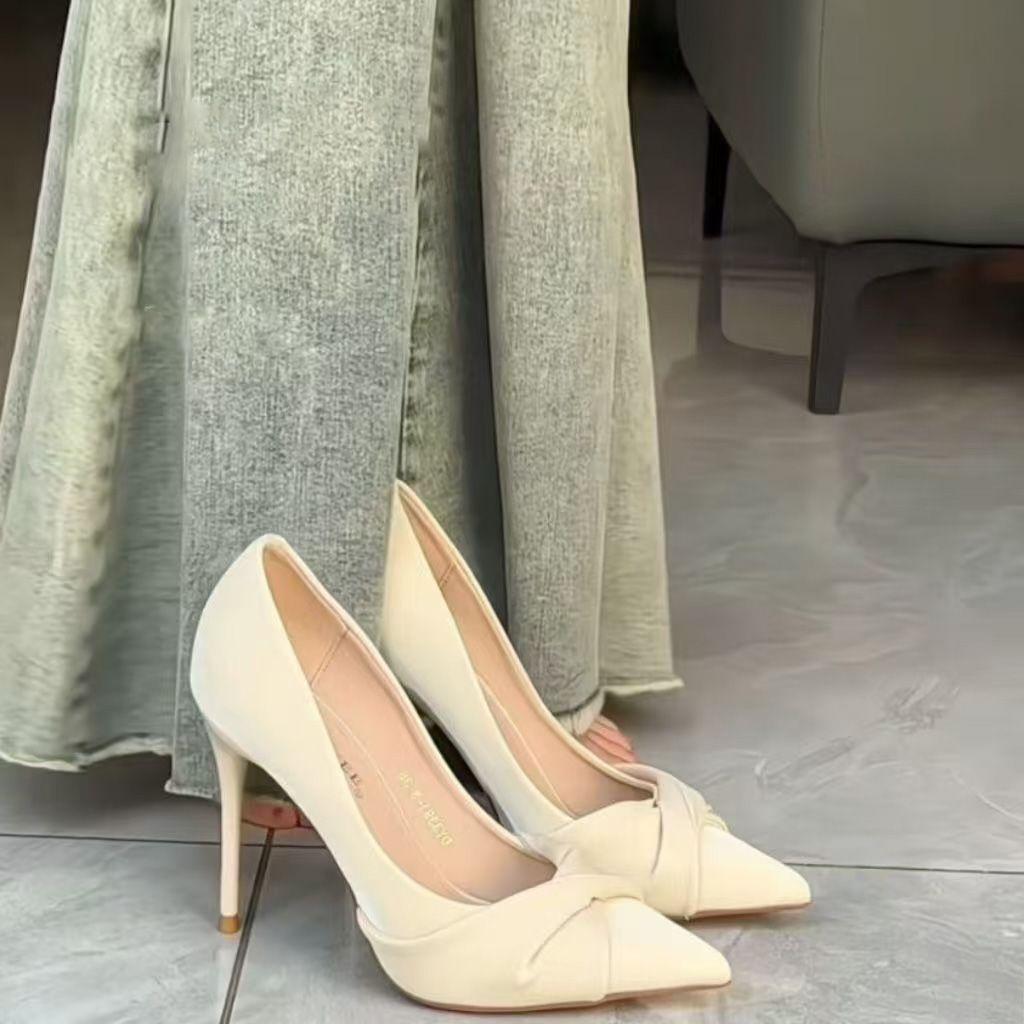 Fairy style fine heels niche single shoes pointed high heels female 2024 autumn and winter new temperament versatile European and American fashion