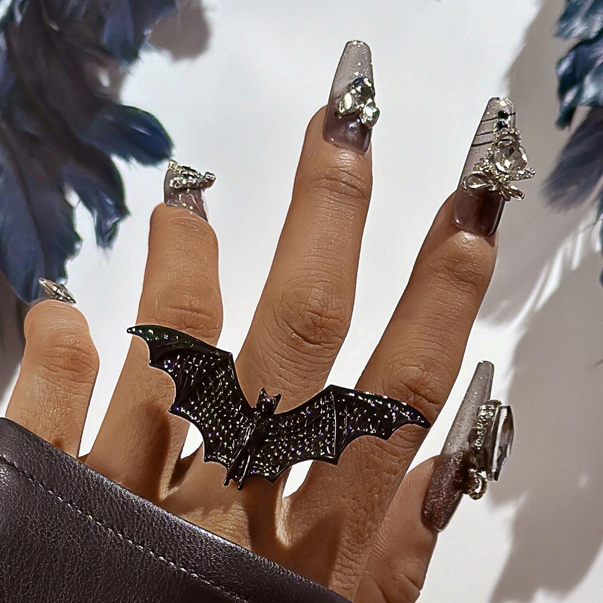 

European and American Halloween accessories Retro Dark Bat Vintage Ring Gothic Personality Bat Ring Girl
