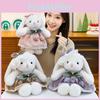 Plush Rabbit Toy With Dress And Bow Decoration For Girls And Kids Snuggle Pillow