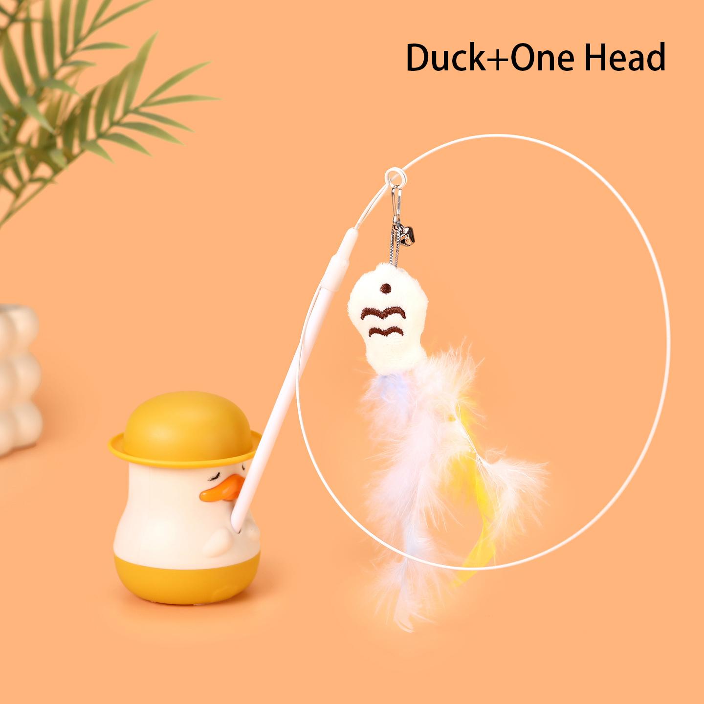 

1PC Pet small cat fishing and cat teasing stick 360 degree rotation with feather bells and steel wire cat teasing stick Pet Toys