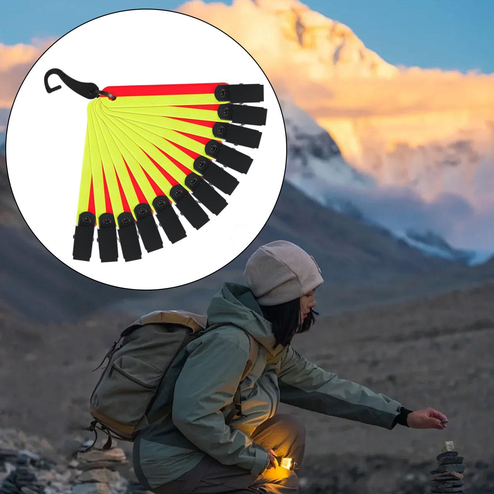 

12 Pieces Reflective Trail Markers Clips Weather Resistant Road Sign Holders Tree Tacks for Outdoor red yellow