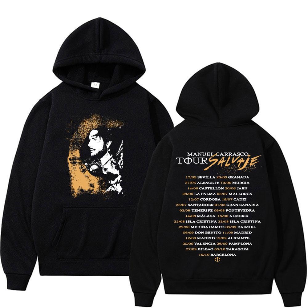 Rapper Manuel Carrasco Salvaje Tour 2025 Hoodies Men's Women Harajuku Hip Hop Punk Sweatshirts High Quality Bodywarmer Pullovers