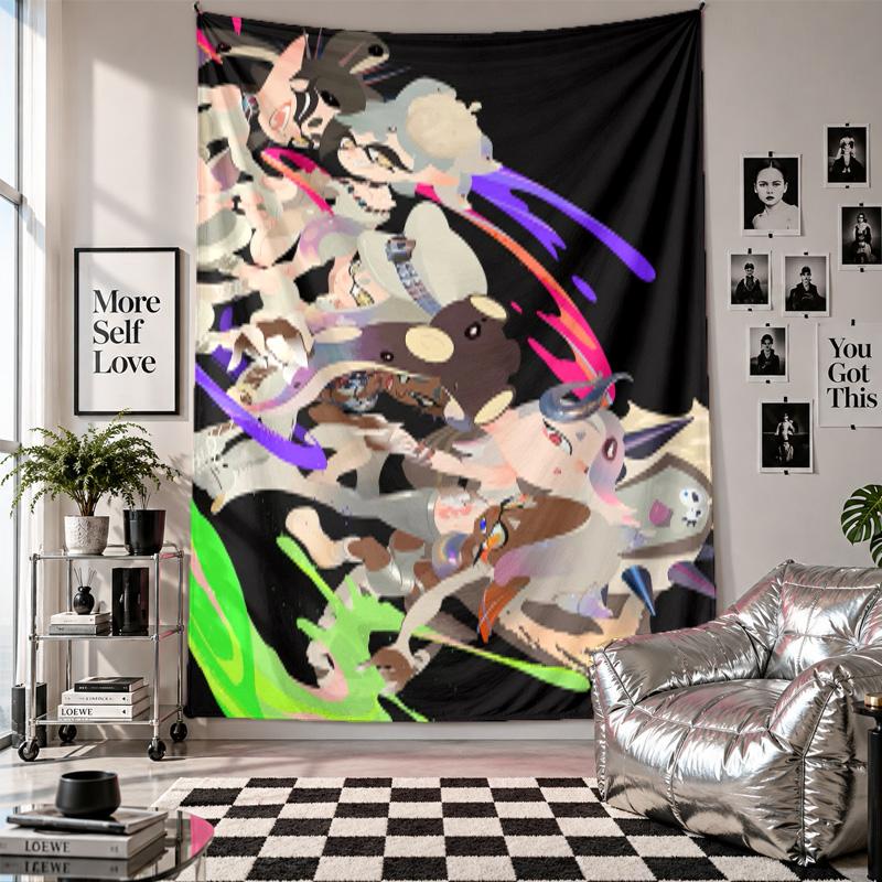 Wall TapestrySplatoon Art Hanging Cloth Decorative Background Cover for Room Decoration