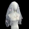 Flower Studded Bridal Veil for Bride To Be Gift, Bridal Shower, Wedding Veil