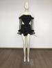Plush Sequin Off-Shoulder Sexy Set: Long-Sleeve Top & Hip-Hugging Mini Skirt