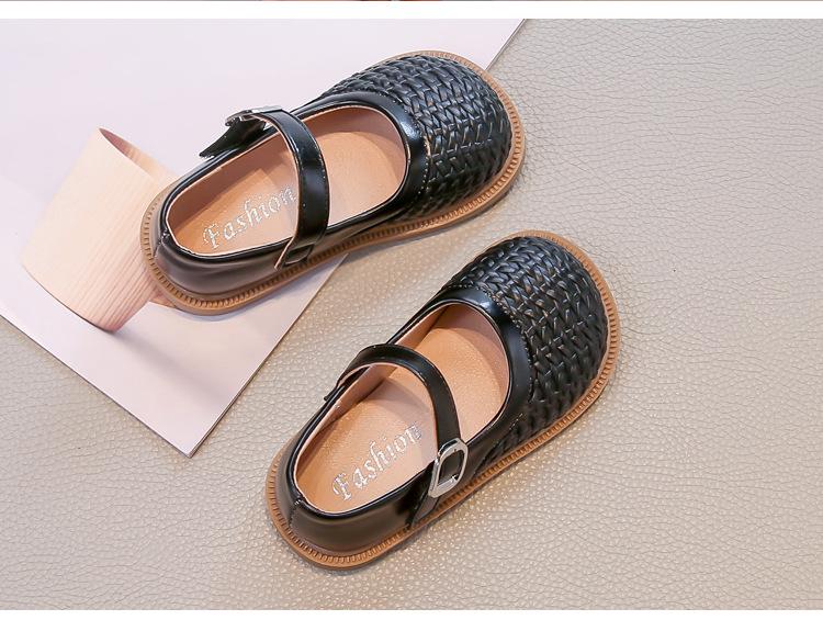 Girls' 2026 Spring Soft-Soled Leather Princess Loafers