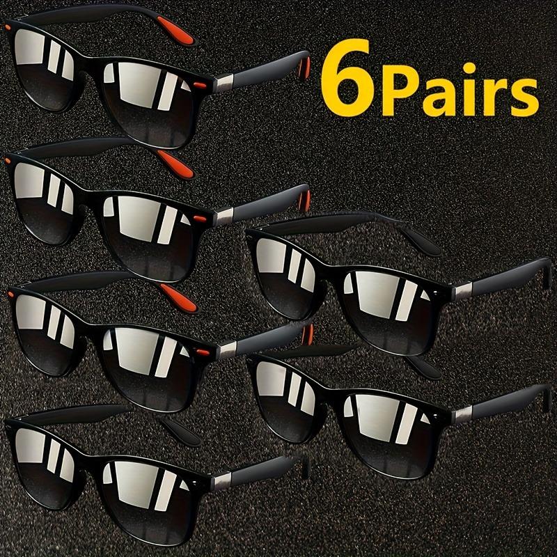 

6pcs Classic Retro Small Frame Square Men s Sunglasses Outdoor Men s Sunshade Driving Glasses Sports UV Resistant Glasses
