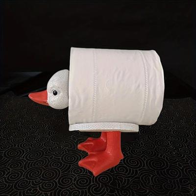 Funny Toilet Paper Roll Holder Duck Toilet Roll Holder Bathroom Self-standing Tissue Rack Aesthetic Accessory For Restroom