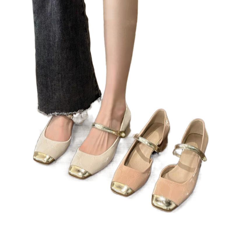 Mary Jane shoes new spring and summer with skirt thick heel high heel sandals French fairy gentle single shoes