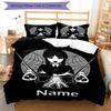 3pcs Custom Name Wednesday Bedding Set Duvet Cover Closure Includes 1 Duvet Cover & 2 Pillowcases, Soft and Comfortable for All Seasons.