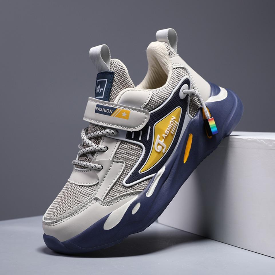 Kinder Junge Mode Trend Lässiger Sneaker Rutschfest Kinder Sportschuhe Atmungsaktives Netz Bequem zu tragen