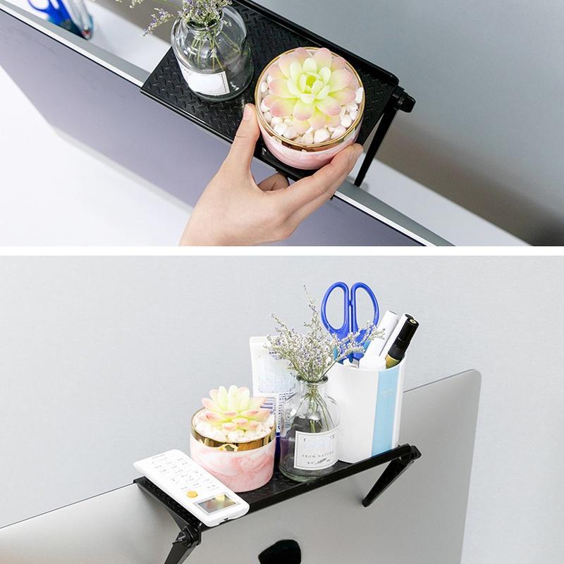 Rack TV Monitor Organizer Screen Top Storage Shelf Holder Practical Home Storage Computer Office Multi-functional Organizer