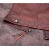 Chinese Size Vitnage Red Brown Men Leather Jacket Cowhide Leather Motorcycle Style Genuine Cow Jackets for Men Autumn