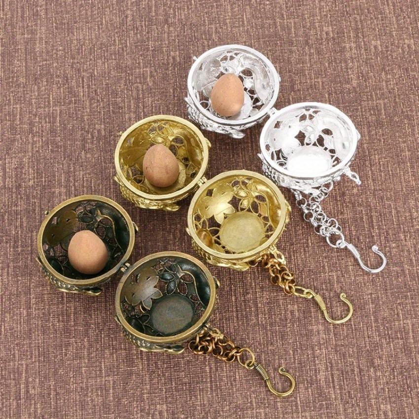 Hollow Brass Sachet Ball Antique Fragrance Ball with Hollowed Home Fragrance Ball Vintage Copper Incense Burner Car Home Pendant