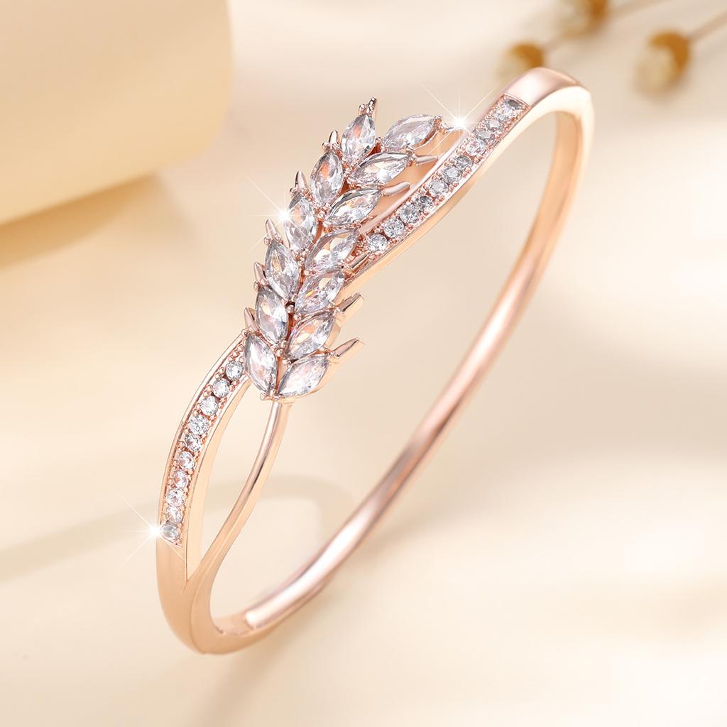Fashionable Micropaved Zirconia Women's High-end, Versatile and Elegant Wheat Ear Jewelry Bracelet