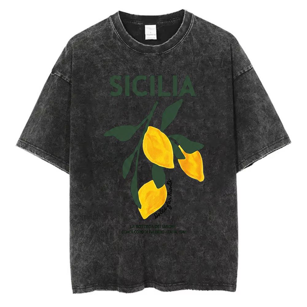 

Vintage Cotton Lemons Graphic ShortSleeve Tshirt Retro Citrus Tree Casual Versatile Top Women Unisexs Crew Neck Tee Minimalist 2XL