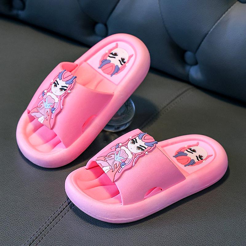 

Ao Run 2025 Summer Non-Slip Soft Sole Girls Slippers - Cute Parent-Child Home Footwear 16.5cm (Size 26-27)