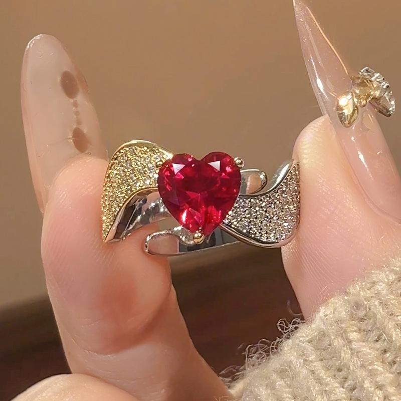 Jewelry Rings Jewelry Exquisite Color Love Zircon Rings Premium Opening Personality Women