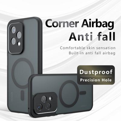 Voor Honor 200 Pro Lite Matte Anti-vingerafdruk Schokbestendig TPU Magnetische Case Anti-drop Niet-vergelende Achterkant Behuizing Shell