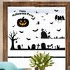 Autocollant de Fenêtre Réutilisable pour Halloween Design Chauve-souris et Citrouille Autocollant Statique Décorations Pour Usage Intérieur et Extérieur