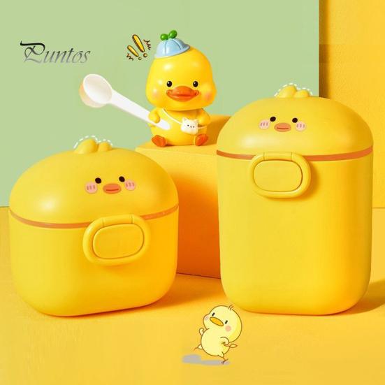 Milk Powder Box Formula Dispenser with Scoop Food Grade No Odor Cute Duckling Shape Formula Storage Container Baby Milk Powder Snacks Nuts Box