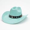 Suede Western Cowboy Hat Vintage Metal Jazz Hat Men's and Women's Ethnic Style Autumn and Winter Big-brimmed Top Hat