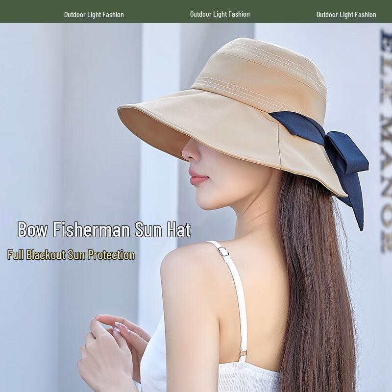 Женская корейская широкополая шляпа-ведро с бантом
