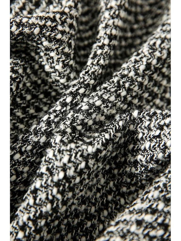 Elegant French Wool-Blend Tweed Double-Breasted Jacket for Women