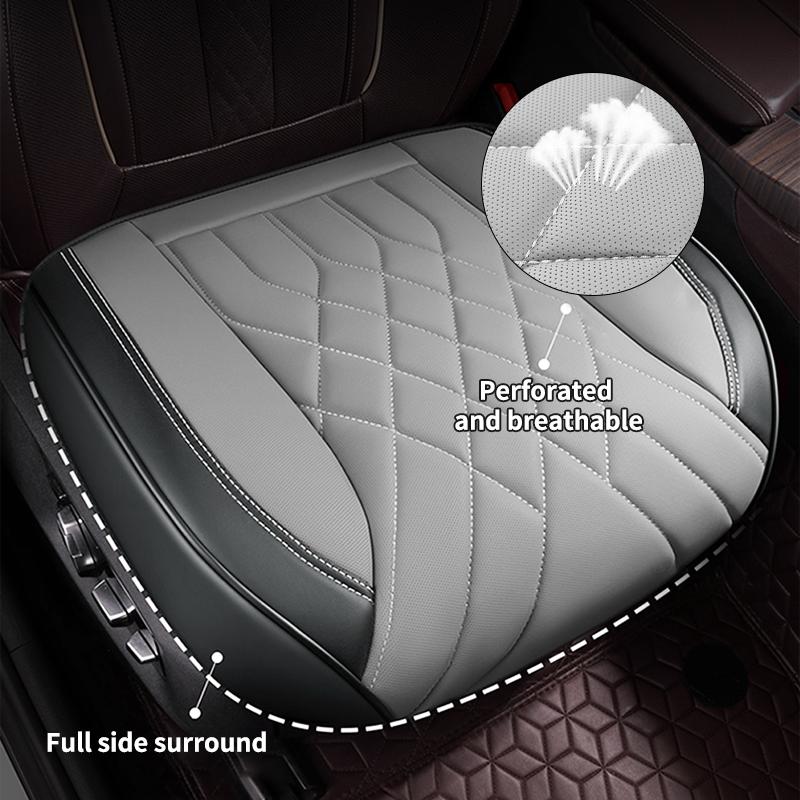 SEAMETAL Full-Wrapped Car Seat Cover Breathable PU Leather Car Front Seat Cushion