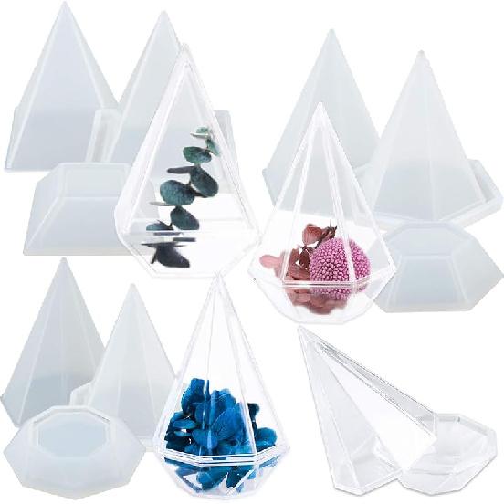 Resin Box Silicone Molds Set of 2, Treasure Chest and Magic Book Case with Lids