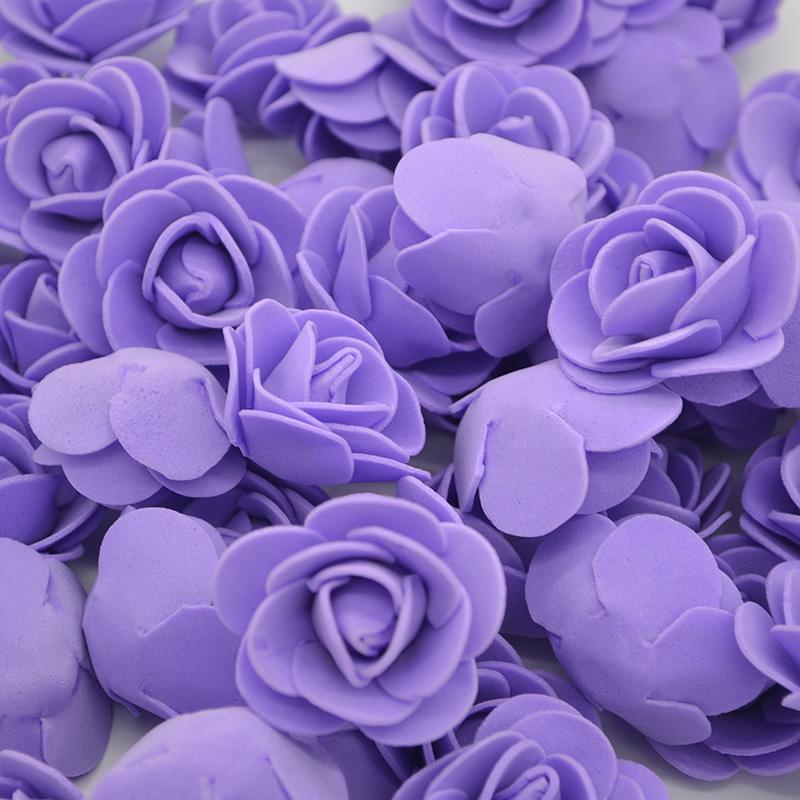 50Pcs/lot 3.5cm PE Foam Rose Head Artificial Rose Flowers Home Garden Decorative Wreath Supplies Wedding Event Party Decoration