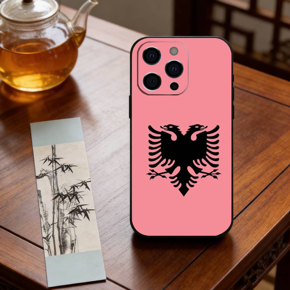 A-Albanische Flagge Adler Handyhülle Silikon Weich Für IPhone 17 16 15 14 13 12 11 X XR Plus Pro Max Plus
